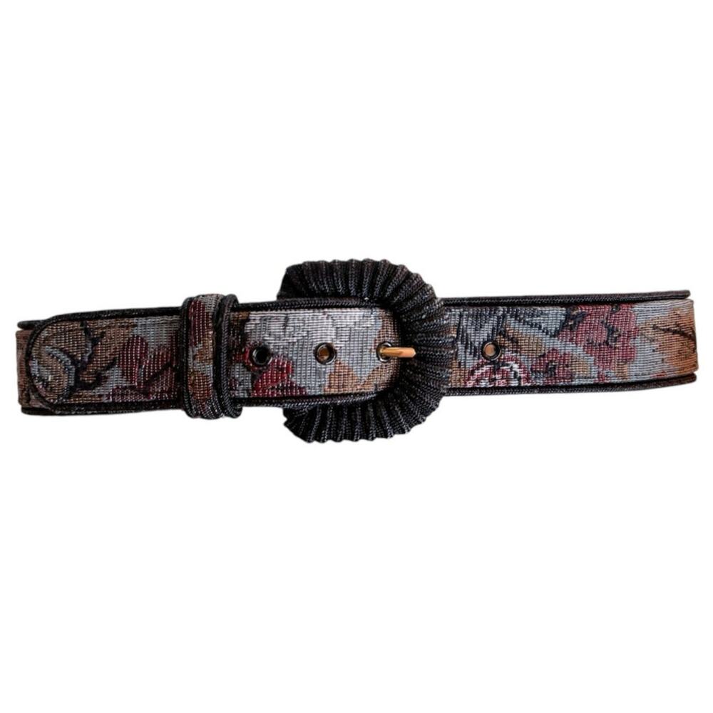 Vintage Tapestry Belt Floral Couch Print Grandma Style Retro Statement Cottage